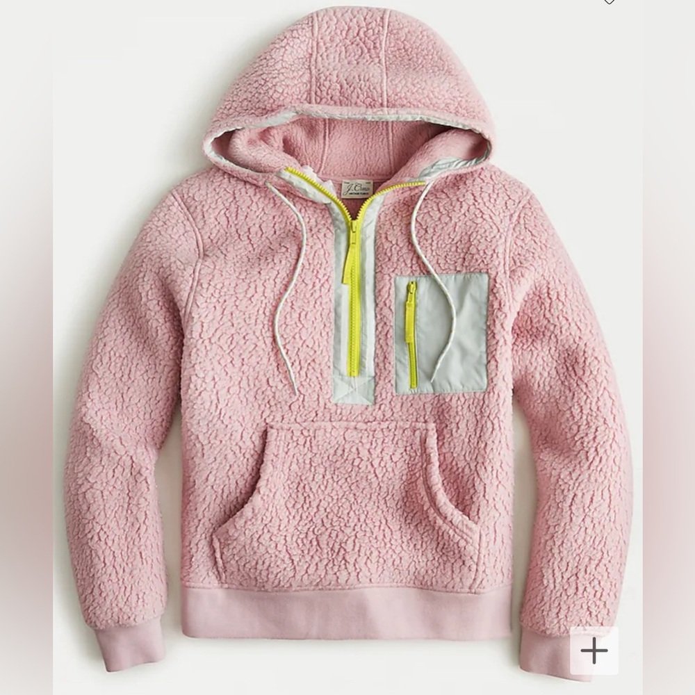 J. Crew Polartec® sherpa fleece half-zip hoodie Size Large